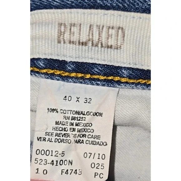 Arizona Jean Co Men's Relaxed Straight Jeans Medium Wash 40x32 100% Cotton - Picture 12 of 14